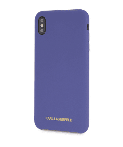 Чехол для смартфона Lagerfeld для iPhone XS Max Liquid silicone Gold logo Hard Violet